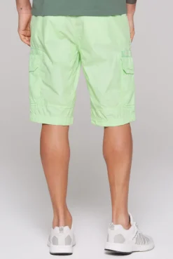 Cargo Shorts mit tonigen Tapes und Stickereien green lemon