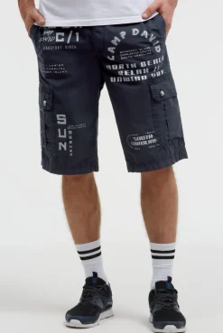 Cargo Shorts mit vielen Label Prints blue navy