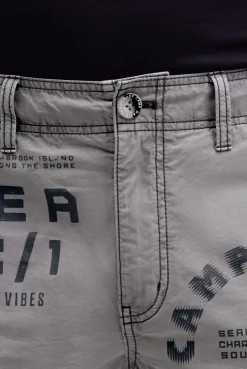 Cargo Shorts mit vielen Label Prints grey blue