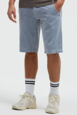 Chino Shorts mit Used-Waschung dark silver blue