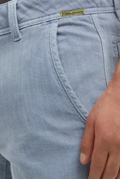 Chino Shorts mit Used-Waschung dark silver blue