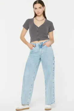 CLE-O Cropped Rib Cardigan asphalt