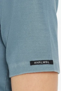CLE-O Cropped Rib Cardigan fog blue