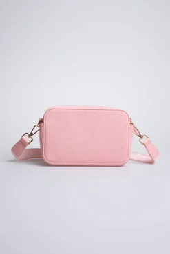 Crossbody Bag mit Logo und Intarsia-Webriemen french rose