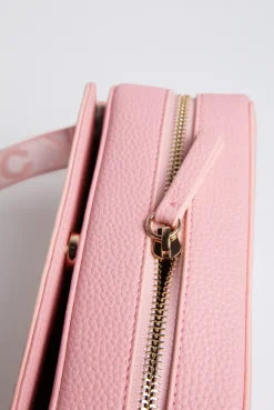 Crossbody Bag mit Logo und Intarsia-Webriemen french rose