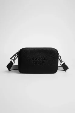 Crossbody Bag mit Logo und Intarsia-Webriemen black