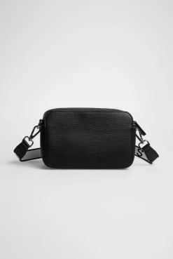 Crossbody Bag mit Logo und Intarsia-Webriemen black
