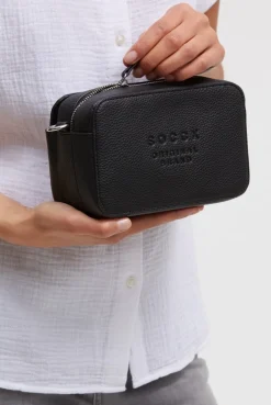 Crossbody Bag mit Logo und Intarsia-Webriemen black