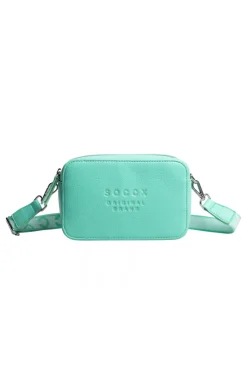 Crossbody Bag mit Logo und Intarsia-Webriemen misty mint