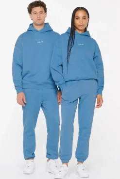 ELY-AS Hoodie Unisex mit Backprint electric sky