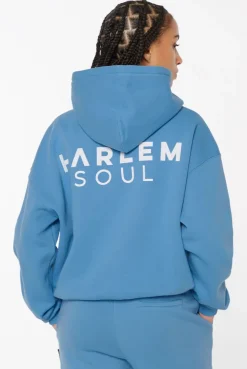 ELY-AS Hoodie Unisex mit Backprint electric sky