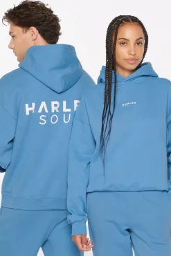 ELY-AS Hoodie Unisex mit Backprint electric sky