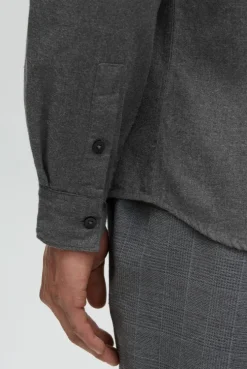 Flanell-Langarmhemd mit Logostick iron grey
