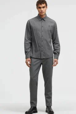 Flanell-Langarmhemd mit Logostick iron grey