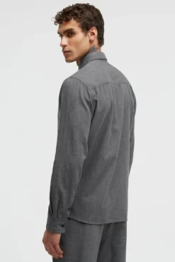Flanell-Langarmhemd mit Logostick iron grey