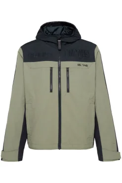 Funktionsjacke mit Kapuze und Colour-Blocking sage green