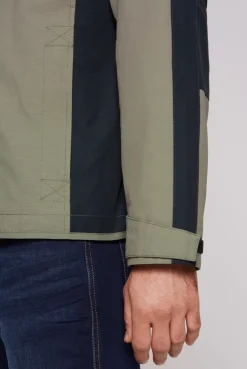 Funktionsjacke mit Kapuze und Colour-Blocking sage green