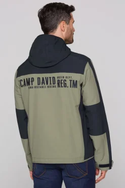 Funktionsjacke mit Kapuze und Colour-Blocking sage green
