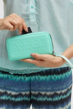 Geldbörse mit Logo-Prägung misty mint