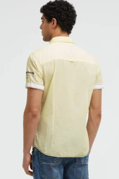 Gestreiftes Kurzarmhemd mit Logo Artwork lemon juice