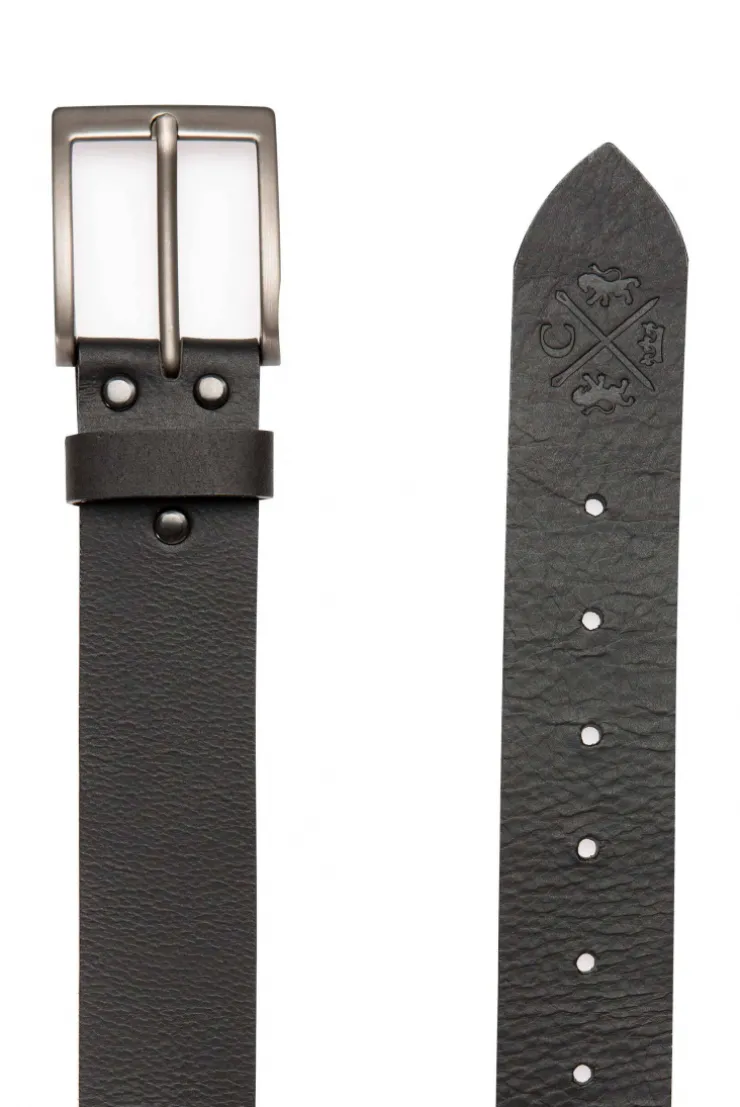 Gürtel aus Leder mit Logo-Prägung black