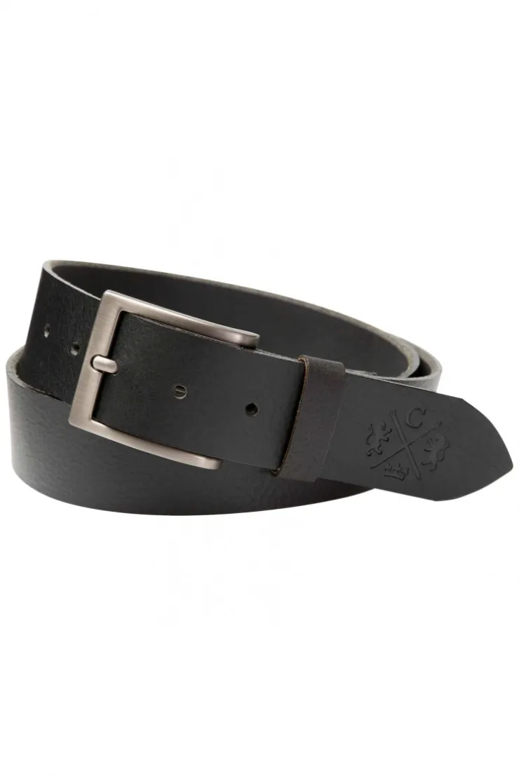 Gürtel aus Leder mit Logo-Prägung black
