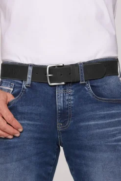 Gürtel aus Leder mit Logo-Prägungen black