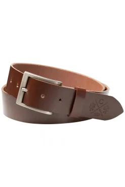 Gürtel aus Leder mit Logo-Prägung brown