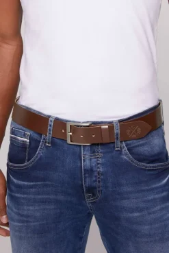 Gürtel aus Leder mit Logo-Prägung brown