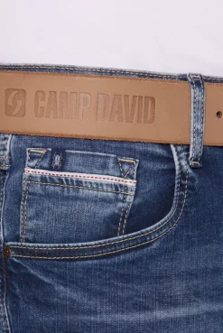 Gürtel aus Leder mit Logo-Prägungen beige