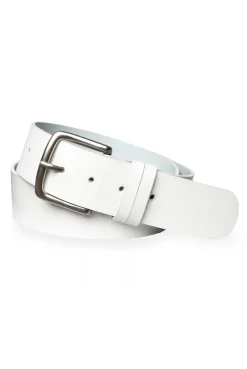 Gürtel aus Leder mit Logo-Prägungen white