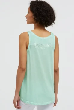 Henley-Top Oil Dyed mit Rückenprint french mint