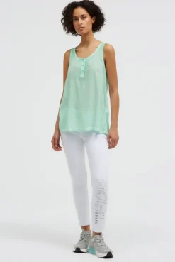 Henley-Top Oil Dyed mit Rückenprint french mint