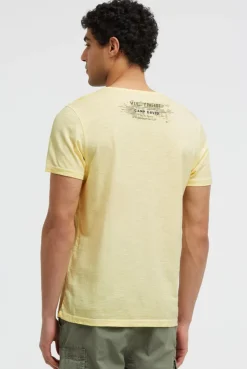 Henley-T-Shirt mit Print und Stickereien lemon juice