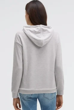 Hoodie aus Flauschstrick grey melange