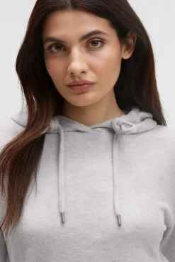 Hoodie aus Flauschstrick grey melange