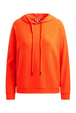 Hoodie aus Flauschstrick neon orange
