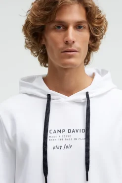 Hoodie aus Interlock mit Backprint white