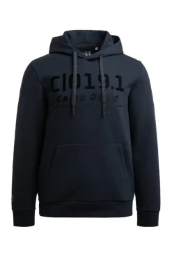 Hoodie aus Interlock mit Frontprint blue navy