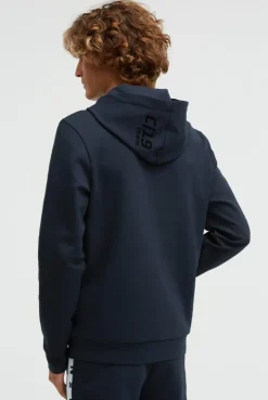 Hoodie aus Interlock mit Frontprint blue navy