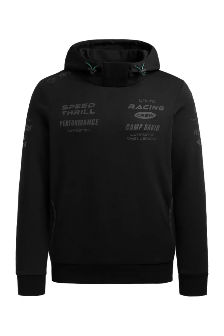 Hoodie aus Interlock mit Rubber Artworks black