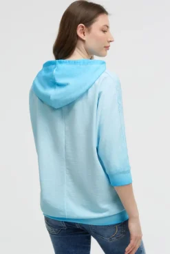 Hoodie mit 3/4-Arm und Wording Prints summer aqua
