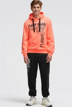 Hoodie mit Logo Artwork speed orange neon