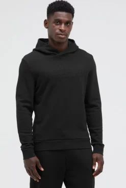 Hoodie mit Twill-Struktur und Stickerei black