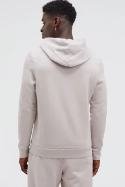 Hoodie mit Twill-Struktur und Stickerei stone