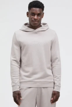 Hoodie mit Twill-Struktur und Stickerei stone