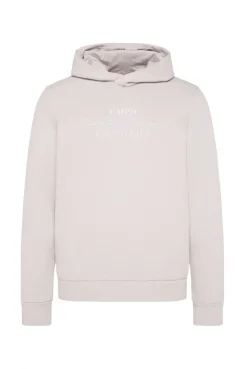 Hoodie mit Twill-Struktur und Stickerei stone