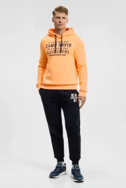 Hoodie mit Wording Print sunrise neon