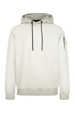 Hoodie Oil Dyed mit tonalen Ärmel-Patches stone