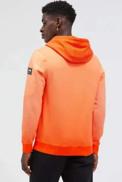 Hoodie Oil Dyed mit tonalen Ärmel-Patches orange